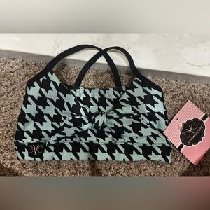 Chic Kids Dance Costume Top - Black and teal Houndstooth by Kandi Kouture